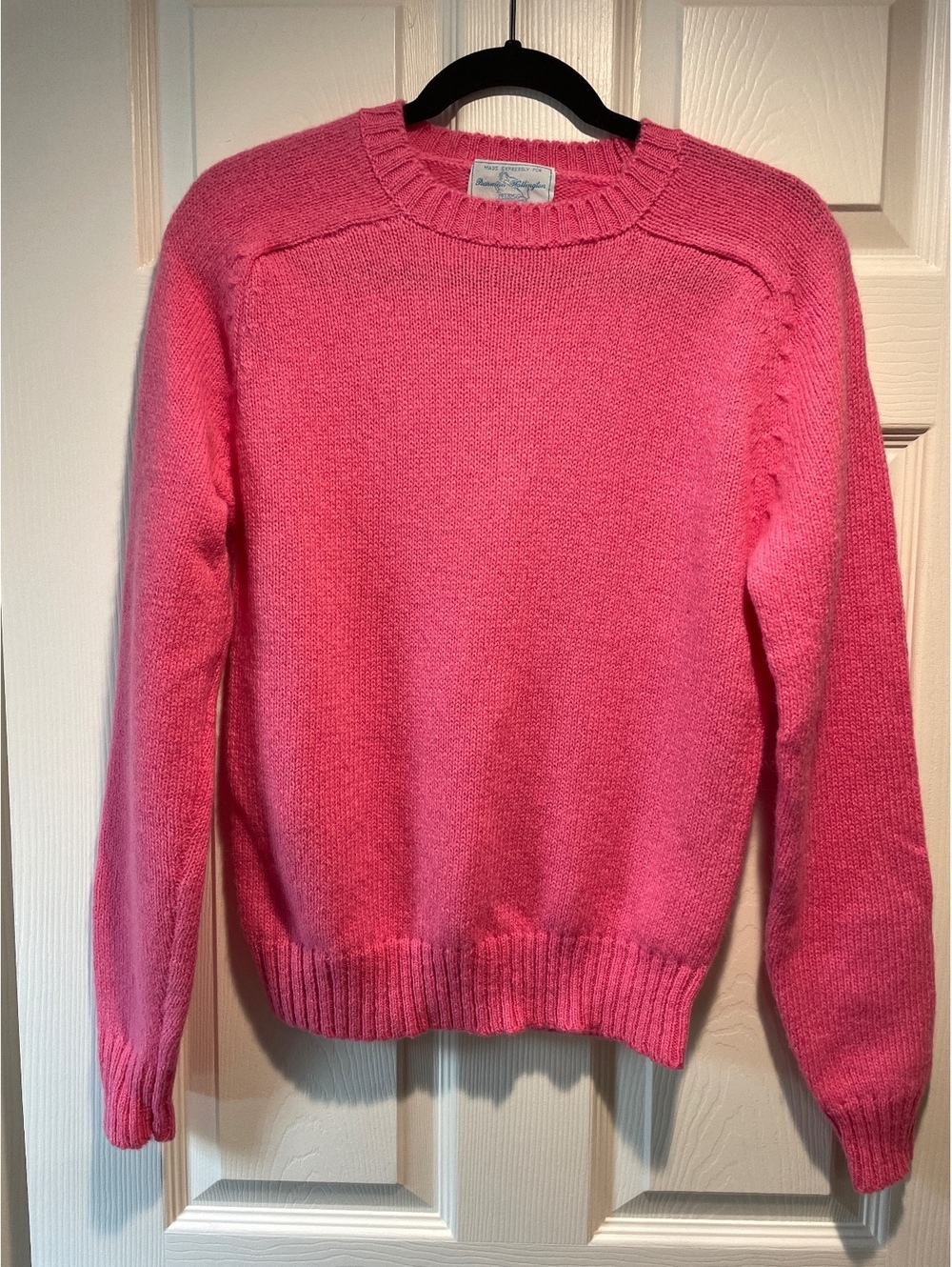 Vintage Pearman Watlington Bermuda Pink 100% Shetland Wool Sweater Womens 38